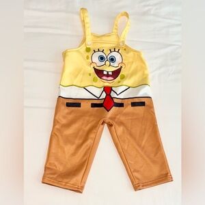 Sponge Bob Square Pants yellow overalls costume - size 2Y-3Y
